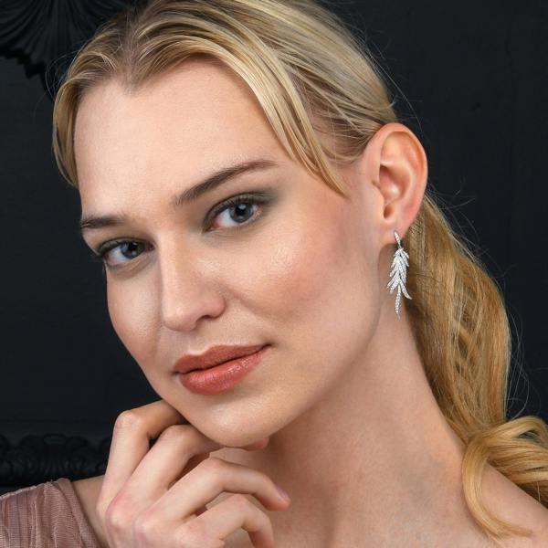 namana Sterling Silver Long Drop Earrings for Women.