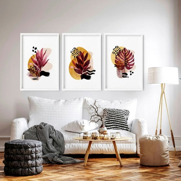 Framed prints living room | set of 3 framed wall art