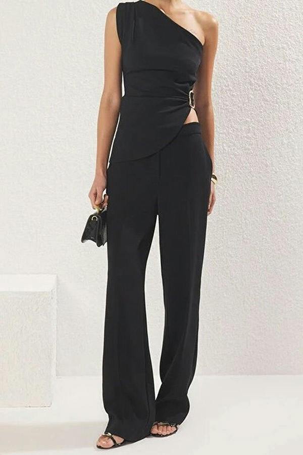 WOVCOR Plain Boat Neck Sleeveless Knitted Scuba Party Blouse