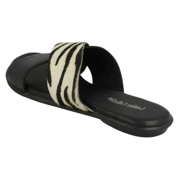Leather Collection Ladies Leather Collection X Strap Vamp Sandals