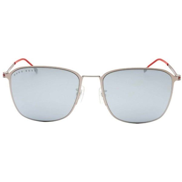 Hugo Boss Mens Matte Multilayer Lens Sunglasses - Ruthenium/White
