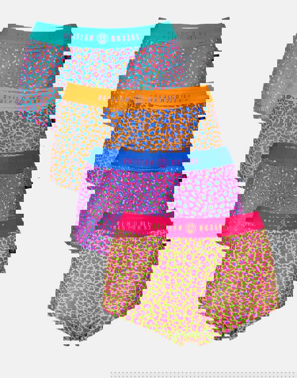 British Boxers Multipack 4 Pairs of Women's Bamboo Hipster Boxer Briefs – Wild Cat