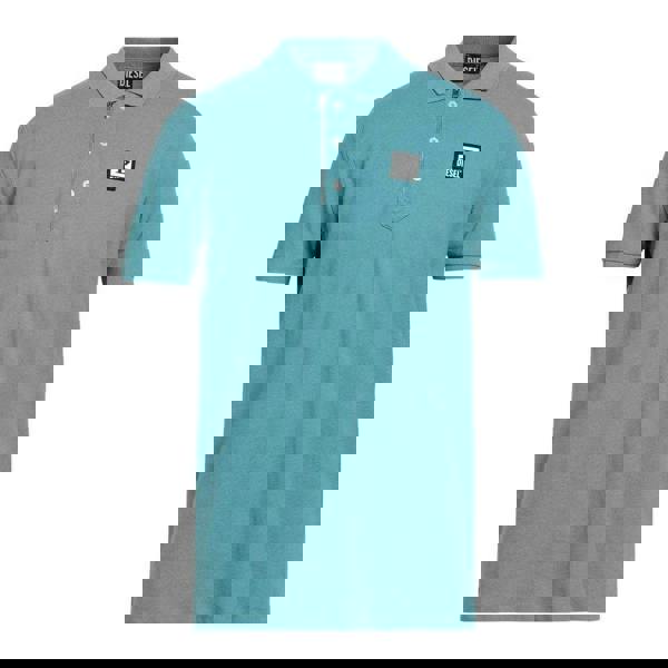 Diesel Mens T-Harry Zip Neck Polo Shirt - Blue - 