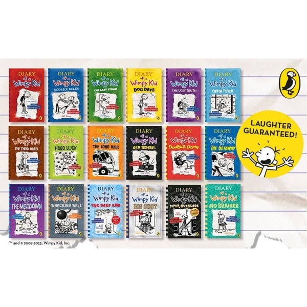 Diary Of A Wimpy Kid Collection 19 Books Set No Brainer, The Deep End, Wrecking Ball & more