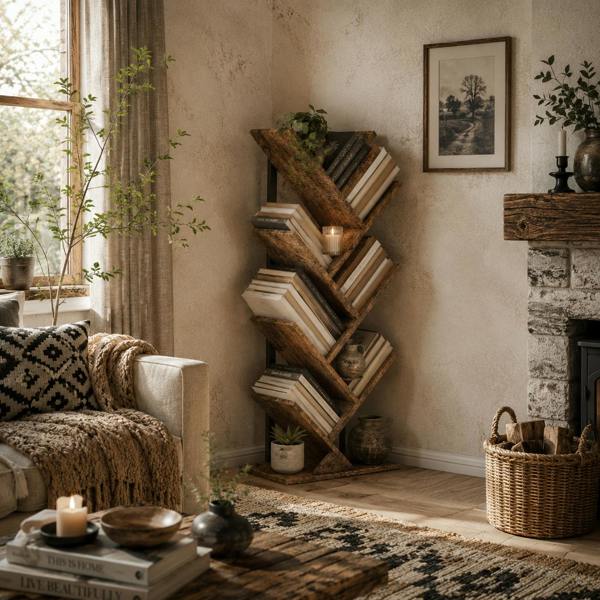 Wyld Haus Modo Wood Wood Effect 6 Section Tree Style Bookcase