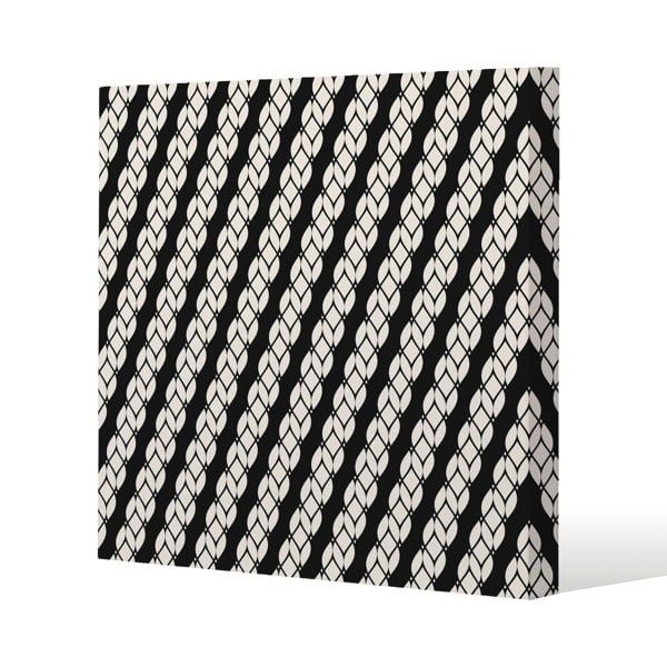 Benjamin Tate Design Striped Rope Pattern Slim Style Canvas Print  20x20cm , 15mm Slim Real wood.
