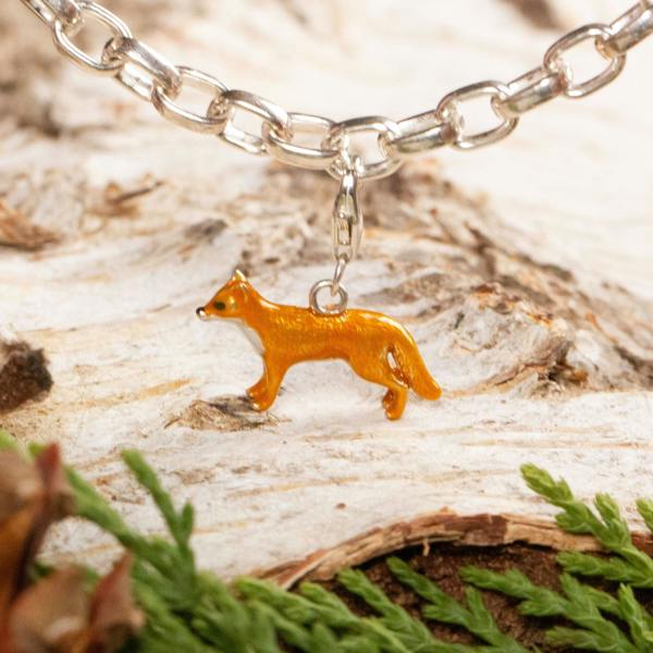 Mylee London Fox Charm - Enamelled Sterling Silver