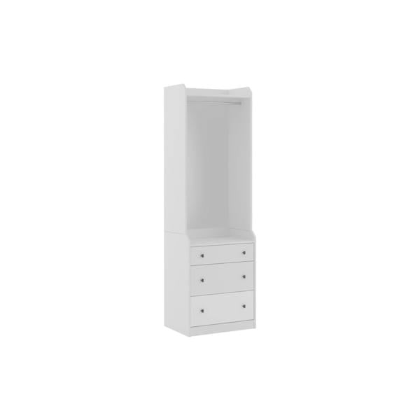 Kudlhome 3 Drawer Open Wardrobe, White