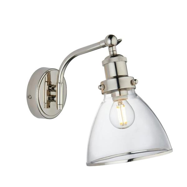 Pagazzi Lighting Brunswick Polished Nickel & Glass Wall Light