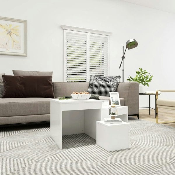 Berkfield Nesting Tables 3 pcs White Engineered Wood