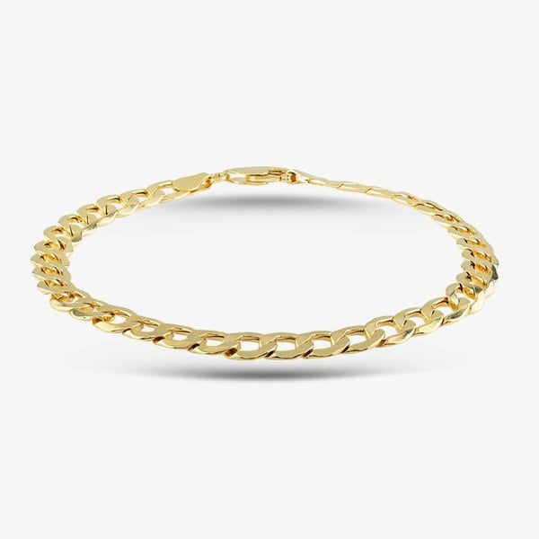 T. H. Baker 9ct Yellow Gold 8.5 Inch Curb Chain Bracelet HC150 8.5