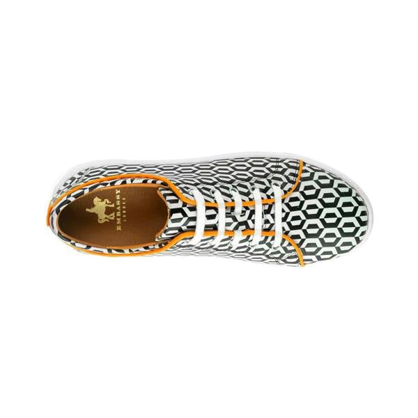 Embassy London Camila - Orange & Hexa Print - Women’s Chunky Leather Platform Trainer