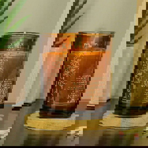 Personalised Memento Company Personalised July Birth Flower Amber Glass Candle