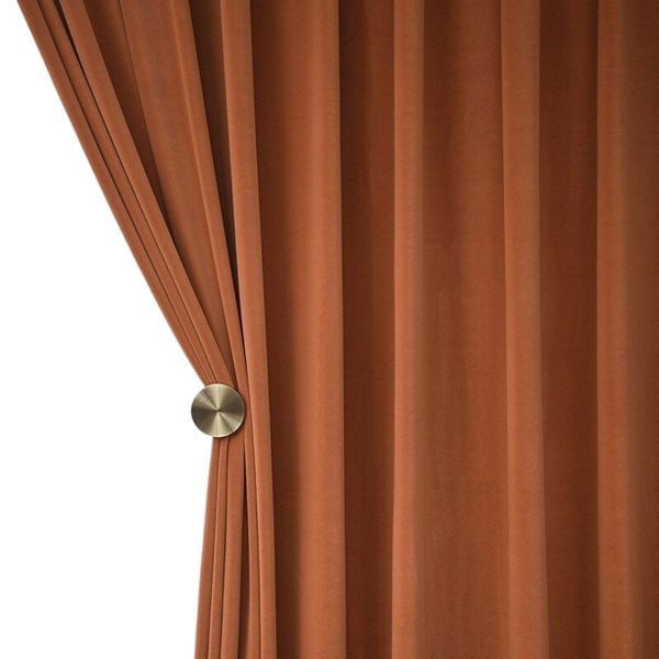 Anydrape 100cm Orange High Quality Modern Velvet Blackout Curtains for Living Room Bedroom Dining Luxury Window Drape