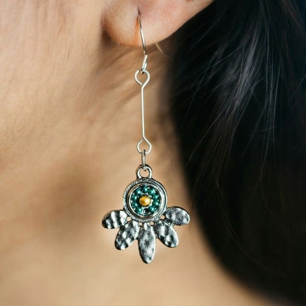 Ethnic Leaf Petal Drop Earrings