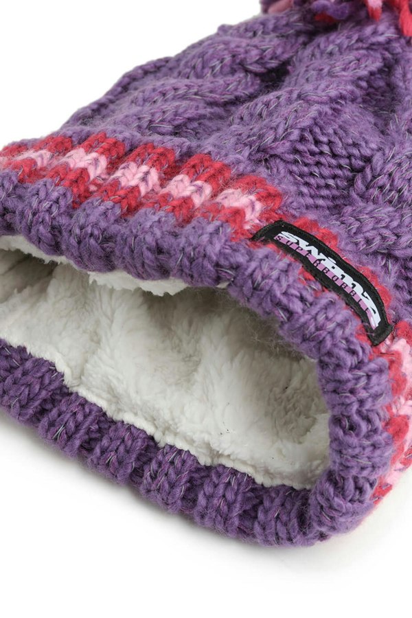 SuperBobble Swimzi Cable Knit Beanie Bobble Hat - Berries