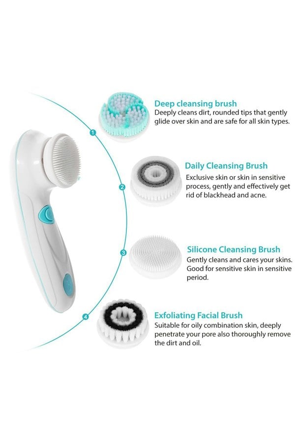 Living and Home 4 in 1 Electric Facial Cleansing Brush