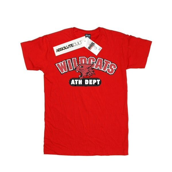 Disney Womens/Ladies High School Musical The Musical Wildcats Athletic Cotton Boyfriend T-Shirt - Red