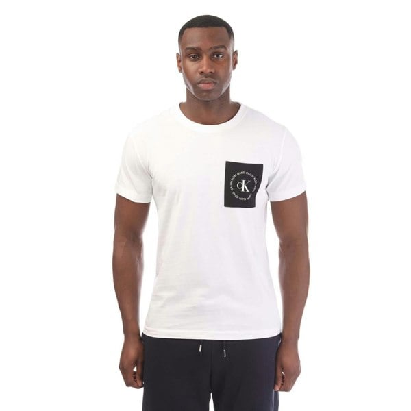 Calvin Klein Mens Logo Pocket T-Shirt - White