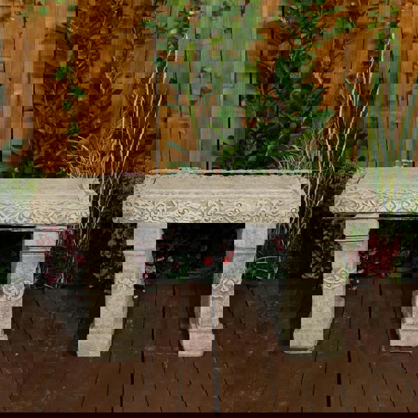 Stone Cast Garden Bench Seat Kazakh Design 