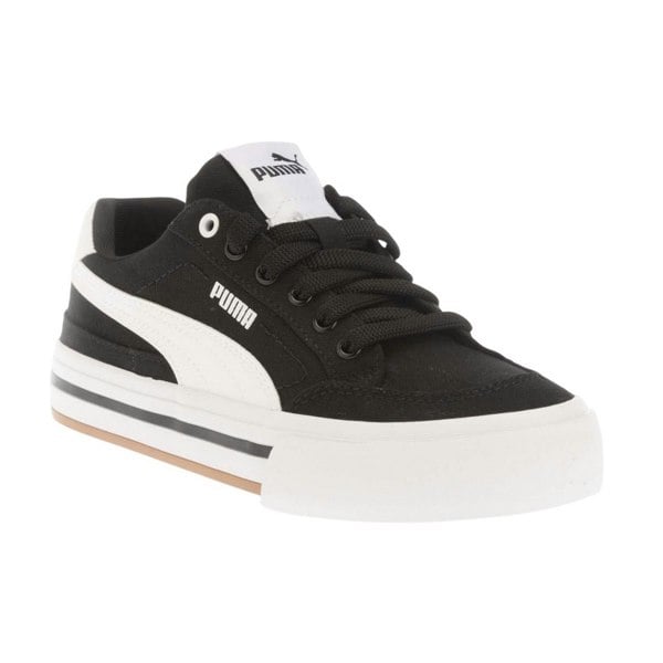 Puma Childrens/Kids Classic Vulc Court Trainers - Black/White