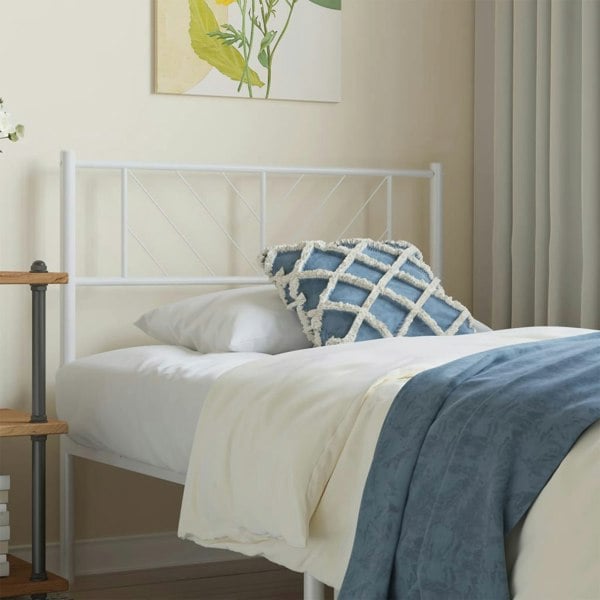 Berkfield Metal Headboard White 95x90 cm