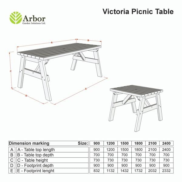 Victoria Rounded Wooden Garden Table Made From High Quality Timber, Featuring A Solid Rectangular Tabletop And Sturdy Wooden Leg Frame, Perfect As An Outdoor Dining Table.