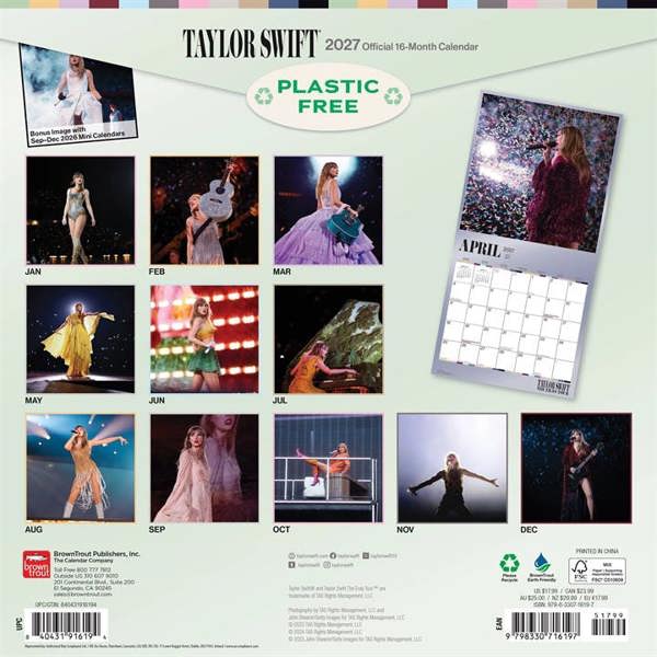 Taylor Swift Calendar 2027, Wall Calendars, Month To View, Entertainment, Gift