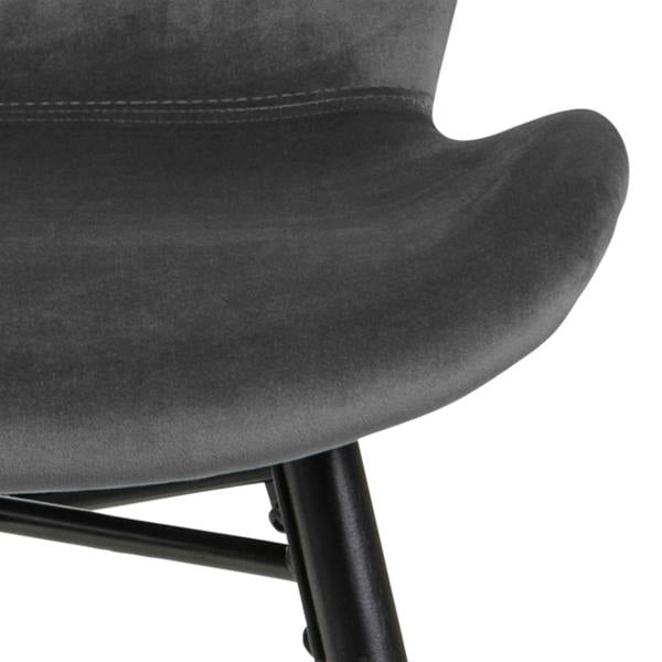 Furniture To Go Corby Round Dining Table with White Polished Marble Top & Black Base includes 4 Batilda Dining Chairs in Dark Grey