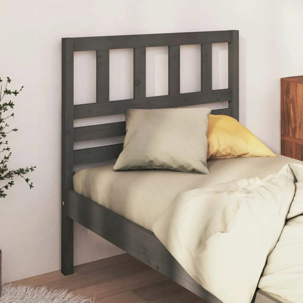 Berkfield Bed Headboard Grey 96x4x100 cm Solid Wood Pine