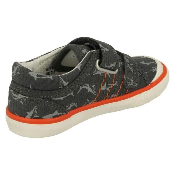 Start-rite Boys Startrite Shark Detailed Canvas Shoes Wave