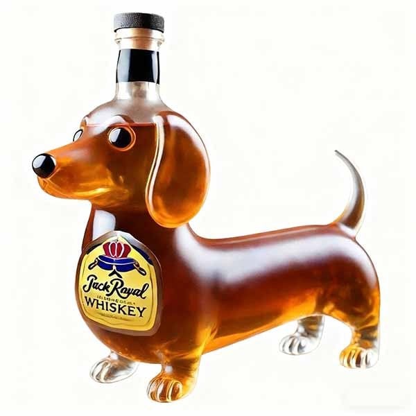 Leaper Glass Dachshund Sealed Wine & Spirits Bottle