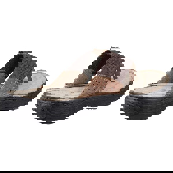 Hush Puppies Alan Toepost Leather Men's Tan Flip Flops
