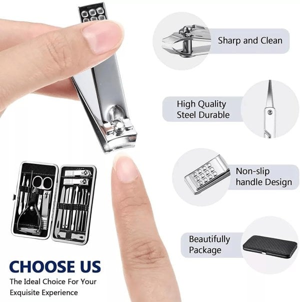 Dragodirect 19-Piece Stainless Steel Manicure and Pedicure Kit Professional Grooming