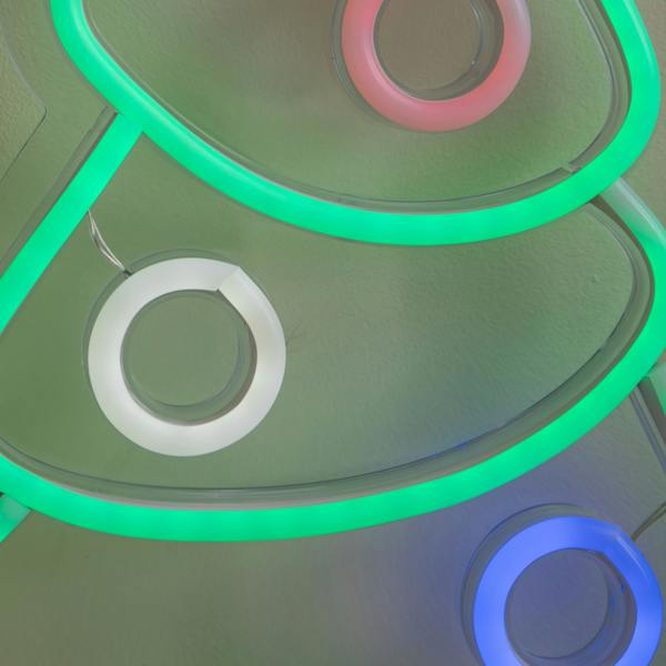 Samuel Alexander 40cm Neon-Style Christmas Tree Light Up Decoration with Multi-Coloured LEDs