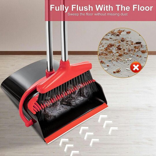 Havendro Dustpan and Brush Set Extra Long Home Kitchen Handle Vertical Broom Cleaning Kit