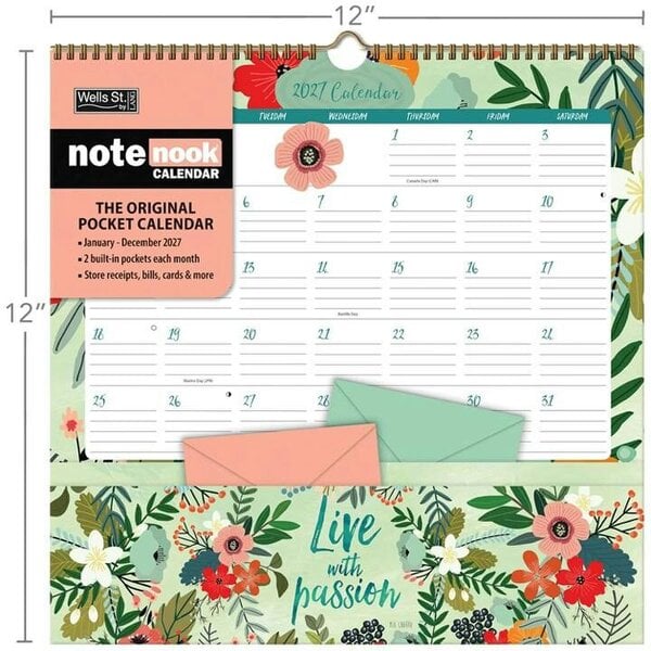 Shine Within Note Nook Family Planner 2027, Wall Calendars, Month To View, Lifestyle, Gift