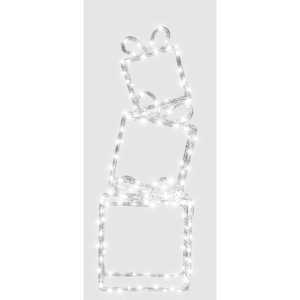 Pre Lit LED Christmas Presents Stack