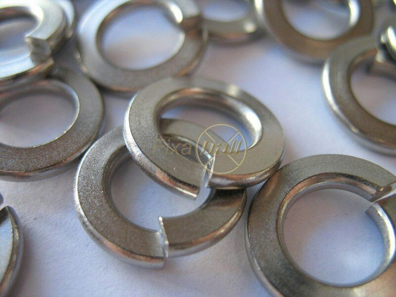 Fixaball Metric Split Spring Lock Washers Rectangle Single Coil BZP Zinc