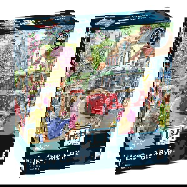 The House of Puzzles Here Comes the Bus 500 Piece Jigsaw Puzzle
