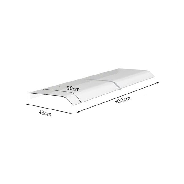 Frosted Window Door Awning Canopy 50cm Arc Length Living and Home 100 cm