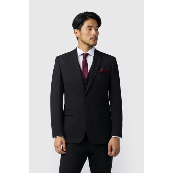 Limehaus Regular Fit Black Stretch Suit Jacket