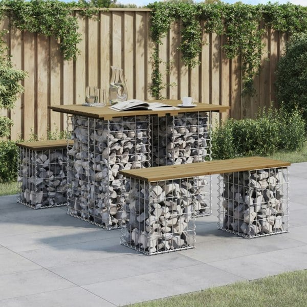 Berkfield Garden Bench Gabion Design 100x70x72 cm Impregnated Wood Pine