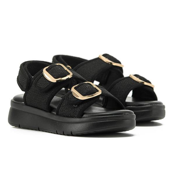 VIVA Luna: Women's Big Buckle Adjustable Two Strap Flatform Wedge Sandals