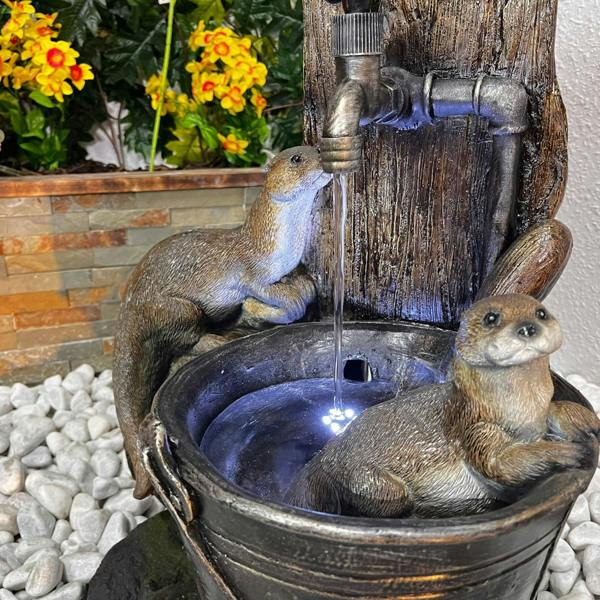 Tranquillity Water Features Otters at Tap Animal Animal Fountain Water Feature