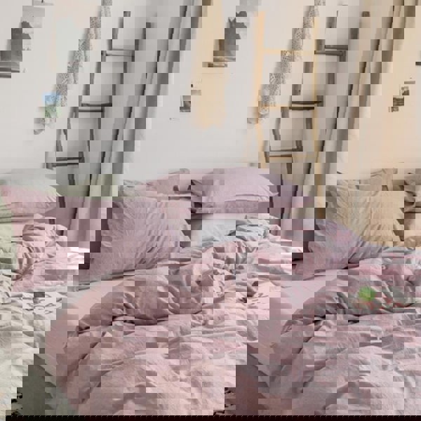 ST214 Linen Duvet Cover + Bed Sheet + 2 Pillowcases, King-Weilai Concept-Weilai Concept