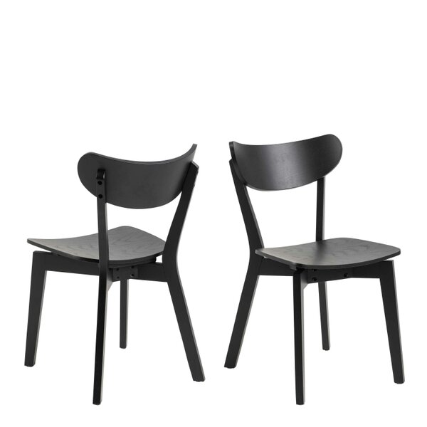 Wyld Haus Set of  2 Saffron Black Wooden Dining Chairs