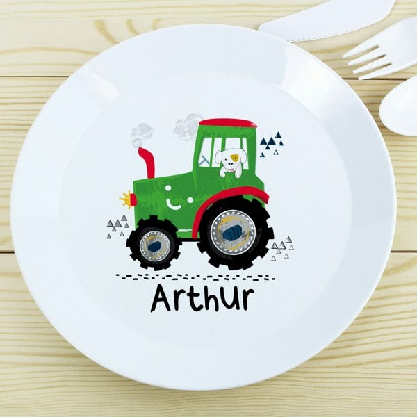 Personalised Memento Company Personalised Tractor Plastic Plate