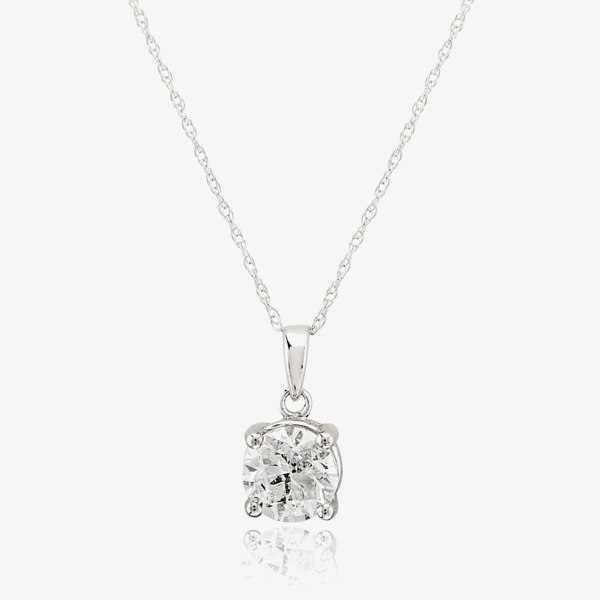 T. H. Baker 18ct White Gold 1.00ct Diamond Solitaire Pendant Necklace TH0134803