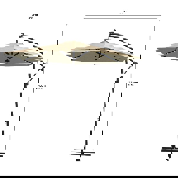 Monstershop Beige 3m LED Cantilever Parasol